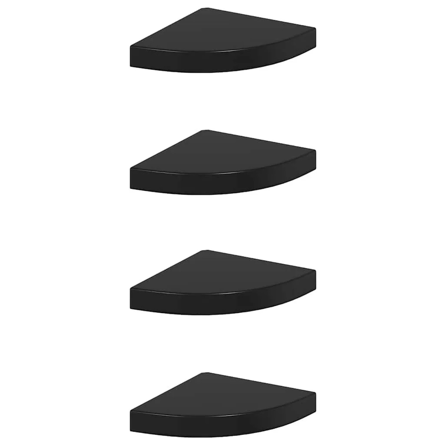 vidaXL Eck-Schweberegale 4 Stk Hochglanz-Schwarz 25x25x3,8 cm MDF 323891