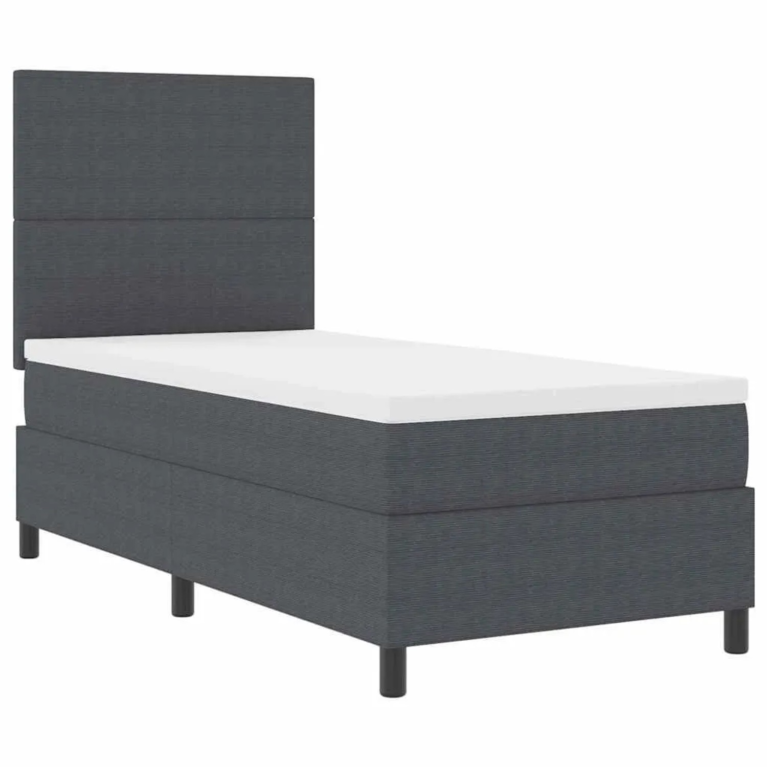 vidaXL LED Boxspringbett Dunkelgrau und Weiß 90 x 200 cm Cordstoff 3337628