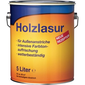 Holzlasur Nussbaum 5L im Metalleimer für Aussenanwendungen.