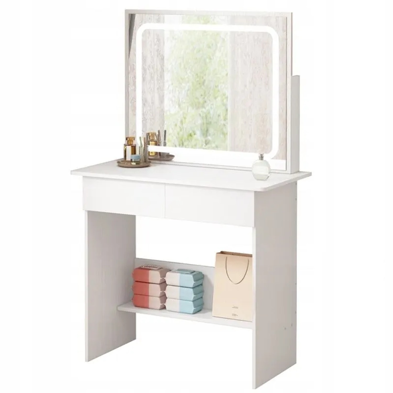 Rebiko Kosmetik Schminktisch Mit Led Spiegel Modern Glamourös 90 Cm