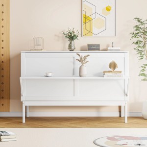 okwish Schrankbett 140x200cm mit Lattenrost Wandbett Schlafzimmer Weiß ohne Matratze