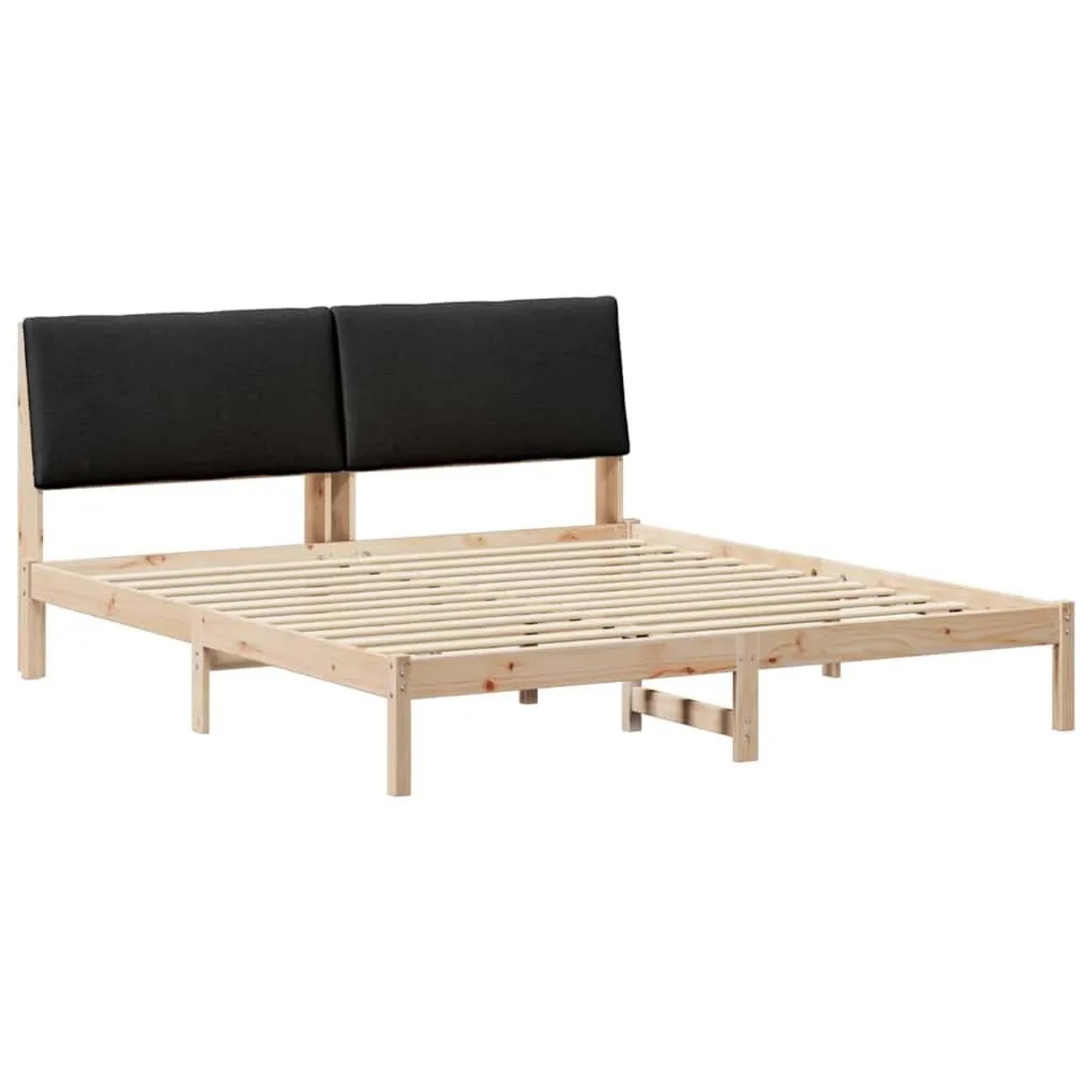 vidaXL Bettgestell Braun und Schwarz 200 x 200 cm Massivholz Kiefer 3394360 günstig online kaufen