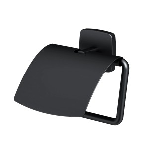 AM.PM Toilettenpapierhalter Gem Schwarz mit Deckel, Wandmontage.