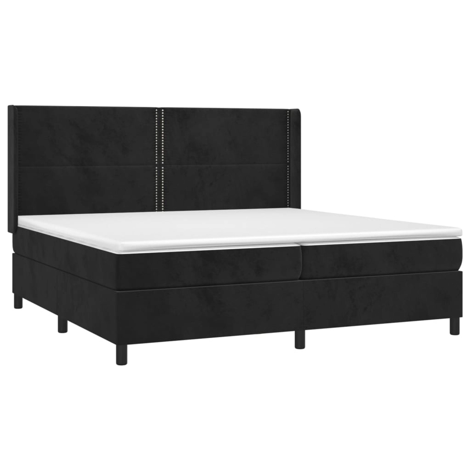 vidaXL Boxspringbett mit Matratze & LED Schwarz 200x200 cm Samt 3139525 günstig online kaufen