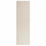 Cremefarbener vidaXL Outdoor-Teppich ZIZUR 80x250 cm in Jute-Optik für Innen- und Außenbereich.