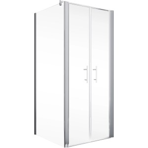 Schulte ExpressPlus Pendeltür AlexaStyle2.0, Alunatur, 80x80x192cm, rahmenlose Duschkabine
