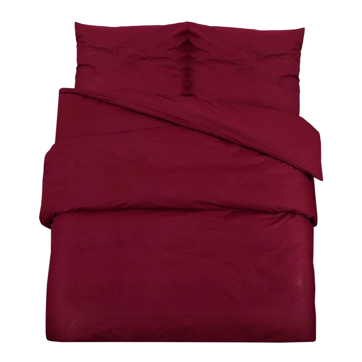 vidaXL Bettwäsche-Set Bordeauxrot 200x200 cm Leichte Mikrofaser 136043
