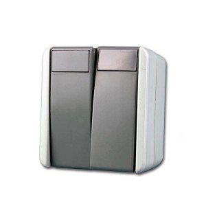 TEM Fontana Doppel Wechsel Schalter Grau 250V10A