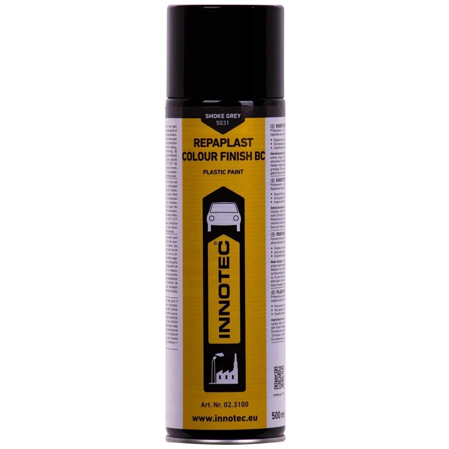 Innotec Repaplast Colour Finish Bc Kunststoff-Sprühlack 500 ml Rauchgrau