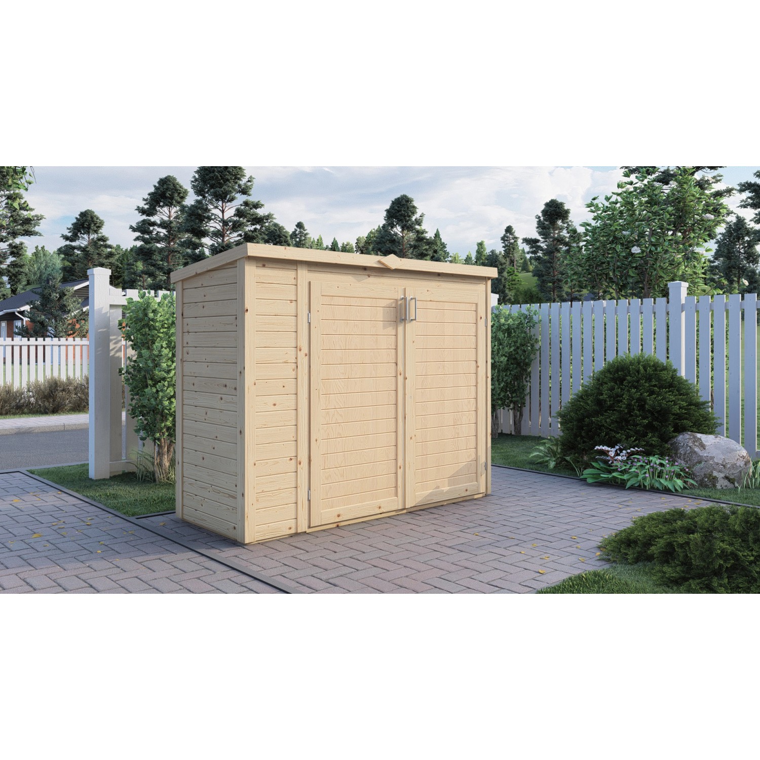 Bertilo Gartenschrank Multibox 3 Natur 200 cm x 82 cm FSC®