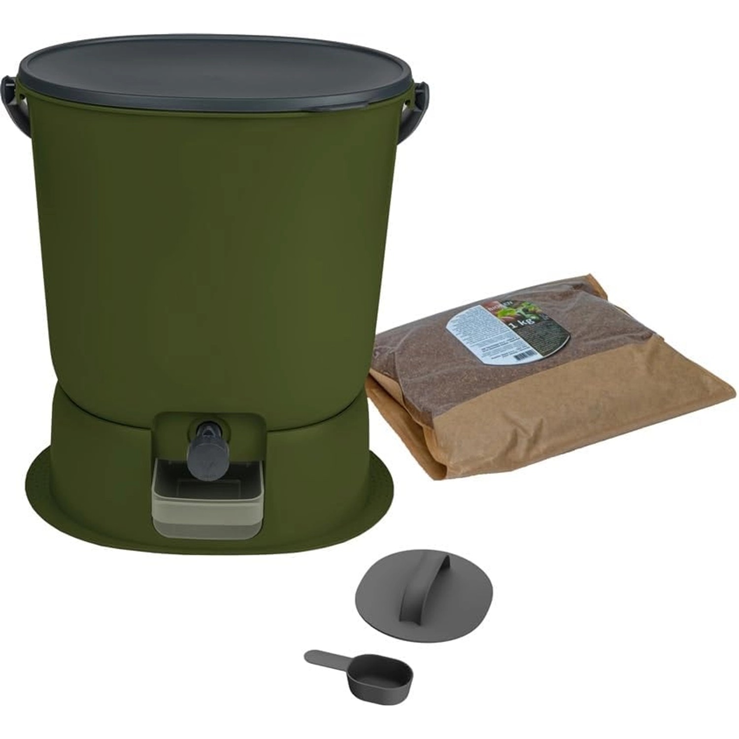 Skaza Biomülleimer Bokashi Essential Starterset Olivegrün günstig online kaufen