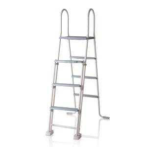 Gre Sicherheitsleiter 2x3 Stufen für Stahlwandbecken, Edelstahl, mit rutschfesten Stufen.