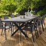 Siena Garden Stapelsessel Velia, anthrazitfarbener Gartenstuhl aus Aluminium und Textilgewebe.