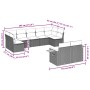vidaXL 9-tlg. Garten-Sofagarnitur, grau, Poly Rattan, mit Maßen. Ideal für Terrasse und Garten.