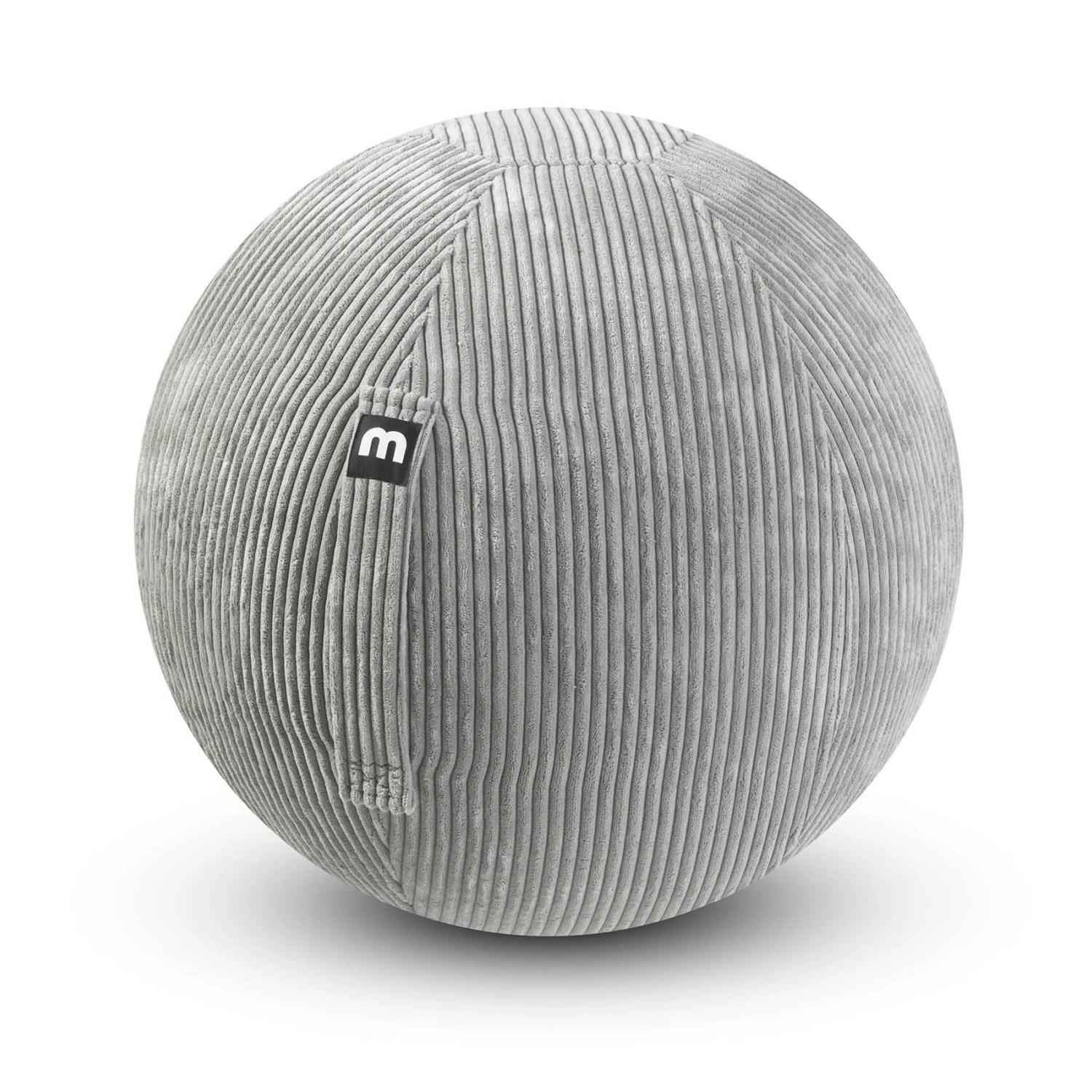 mokebo Stoff Sitzball Büro Ergonomisch Der Sportliche Sitzball mit Pumpe oder Pezziball mit Cordbezug in Grau