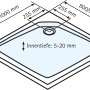 Technische Zeichnung: Schulte Duschwannen-Set ExpressPlus Extraflach Quadrat 90x90 cm, Maße und Details.