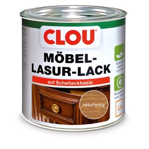 Dose Clou Möbel-Lasur-Lack, naturfarbig, für Holzmöbel. Seidenglänzende Holzlasur.