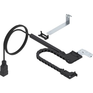 Schwarzes Blum Amperos AC Kabelführungs-Set für Schubladensteckdosen, inkl. Kabel, Kanal und Halter.