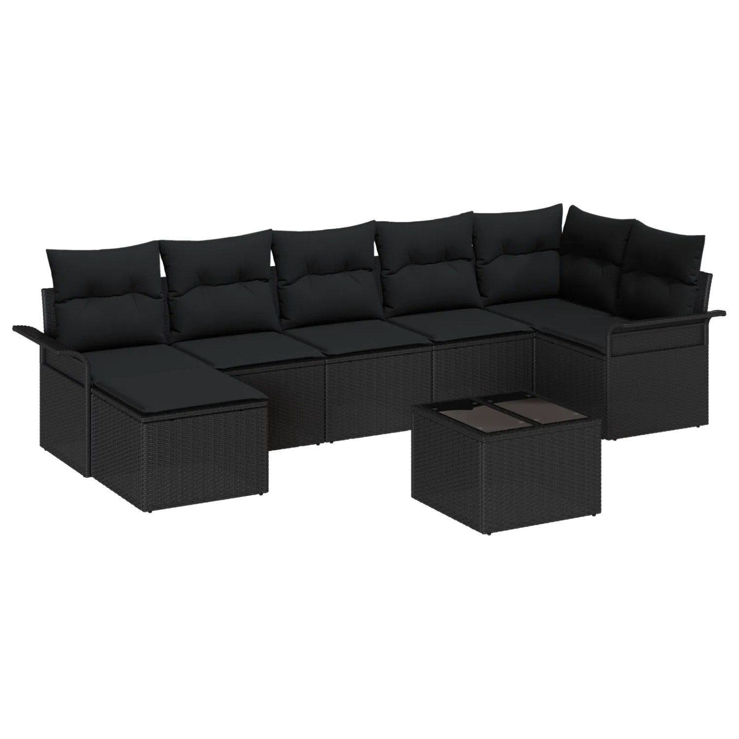 vidaXL Garten-Sofa-Set mit Kissen 8-Tlg Schwarz Poly Rattan 3354132 günstig online kaufen