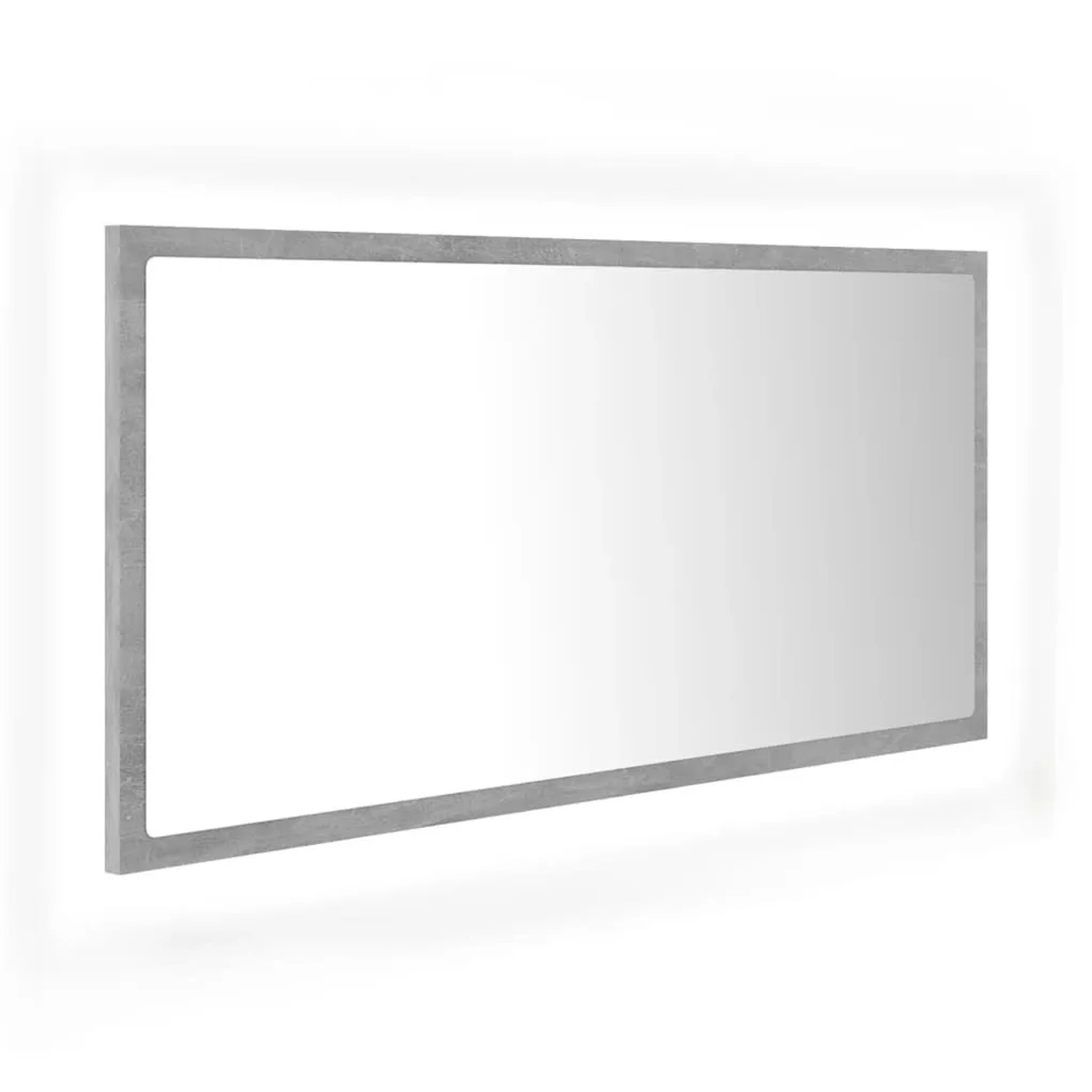 vidaXL LED-Badspiegel Betongrau 90x8,5x37 cm Acryl 804936