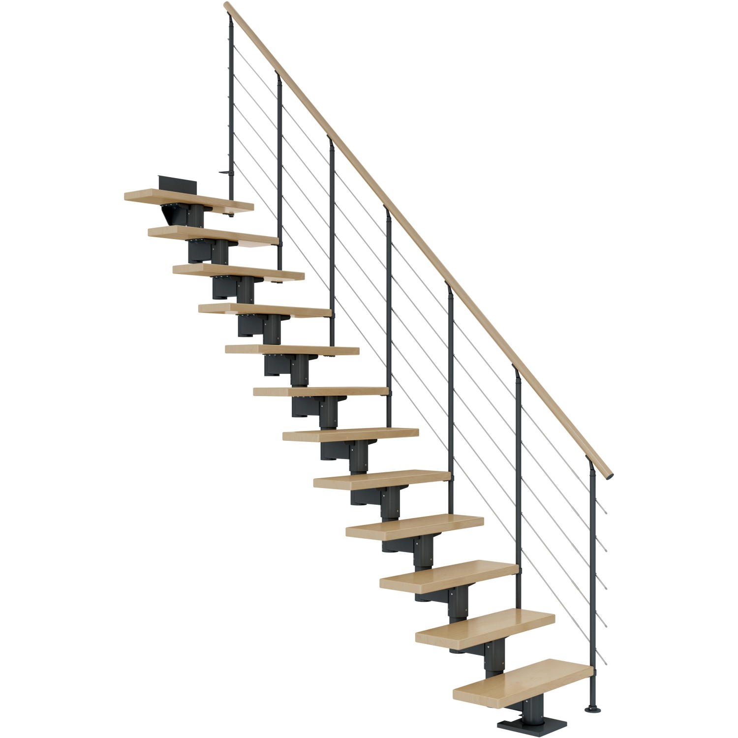 Dolle Mittelholmtreppe Cork Ahorn Anthrazit GH bis 292 cm Gerade 75 cm FSC günstig online kaufen