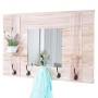 MCW Wandgarderobe C89 mit Spiegel, naturbraun, im Shabby-Look mit Ablagen und Haken.