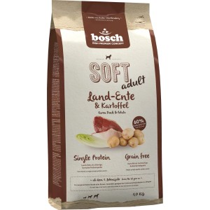 Bosch Soft Ente Hunde-Trockenfutter, 1kg Packung. Getreidefrei, mit Ente und Kartoffel.