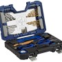 Offener LUX Werkzeugkoffer 71-teilig mit Bohrern, Bits, Hammer, Zangen und Wasserwaage.