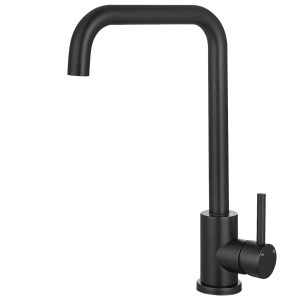 AICA Wasserhahn 360° Drehbare Wassersparende Schwarz Küchenarmatur Hochdruckfestes Design aus 304 Edelstahl Gefertigt Kaltes/Warmes Wasser