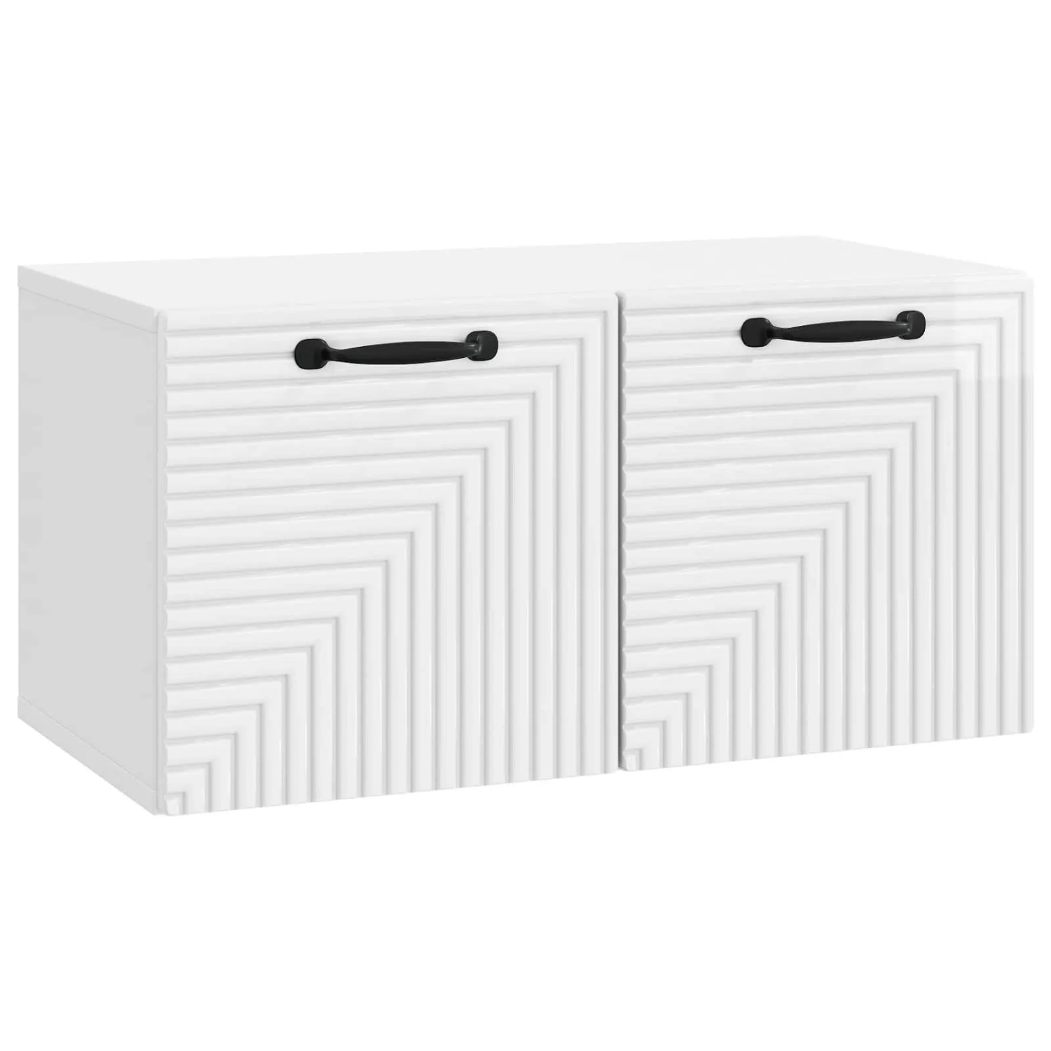 vidaXL Wandmontierter TV-Schrank Hochglanz Weiß 59,5 x 31 x 30 cm 898709