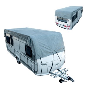 Cartrend Dachschutzplane, 7x3m, grau, für Wohnmobil. Schutz vor Frost und UV-Strahlung.