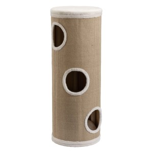 Fudajo Forest Kratztonne Gelb-Creme 106Cm Ø40Cm Kratzturm Kratzbaum Katzentonne