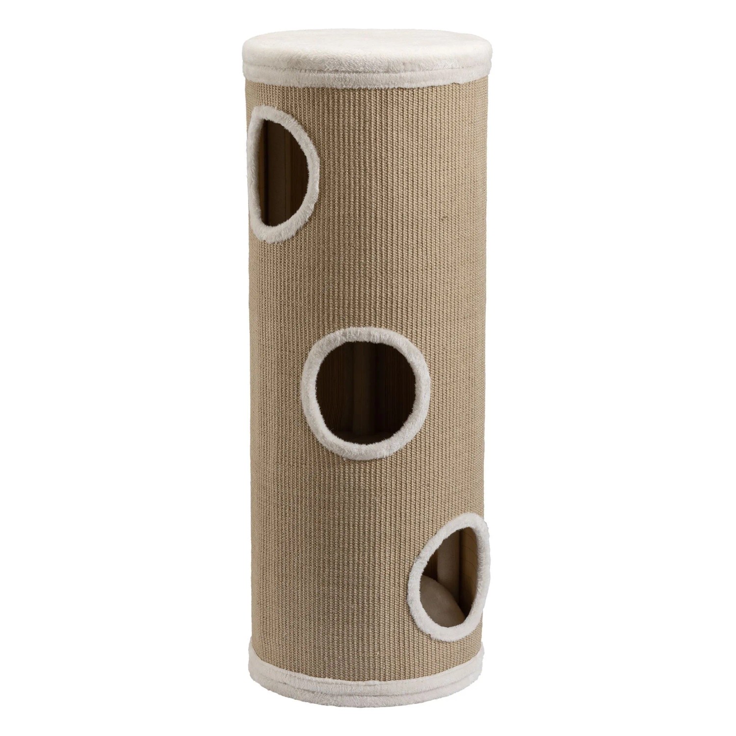 Fudajo Forest Kratztonne Gelb-Creme 106Cm Ø40Cm Kratzturm Kratzbaum Katzentonne