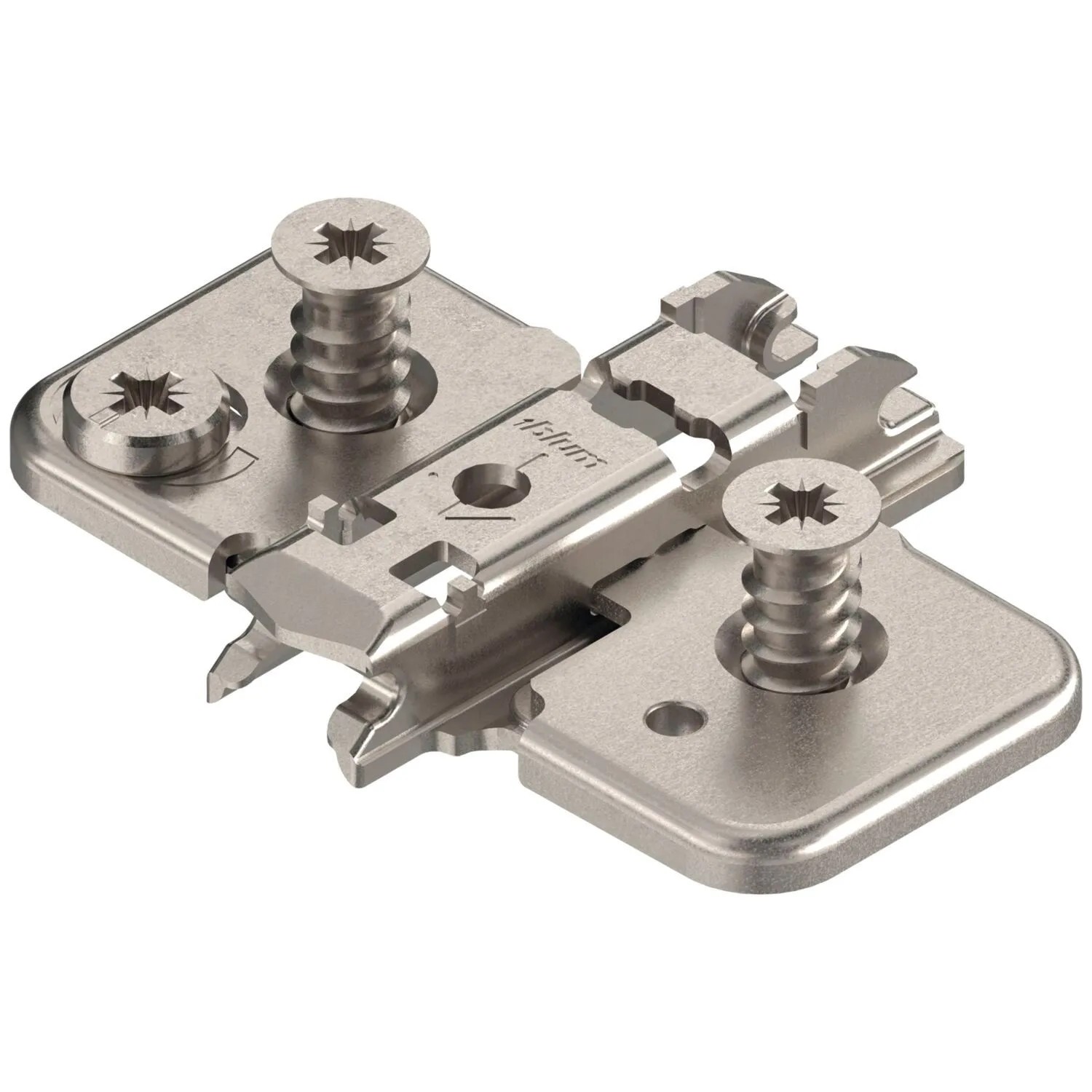 Blum Exzenter-Kreuzmontageplatte Clip Stahl Systemschraube Distanz 0 mm