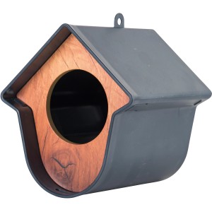 SingingFriend Vogelfutterhaus Evie, grau-braun, für verschiedene Futtersorten zum Hängen.