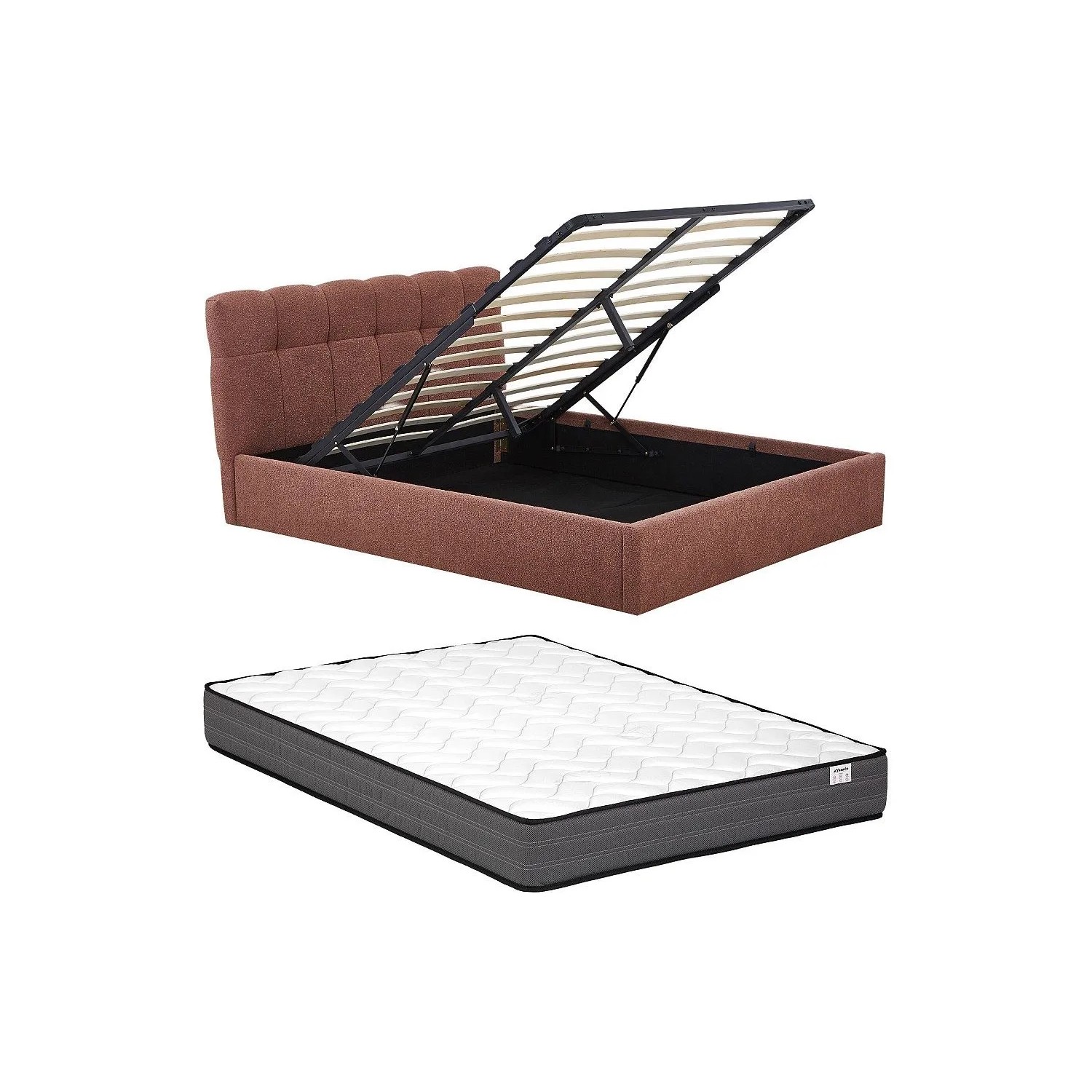 Vente-unique Bett Mit Bettkasten Maziri Terracotta 152 cm