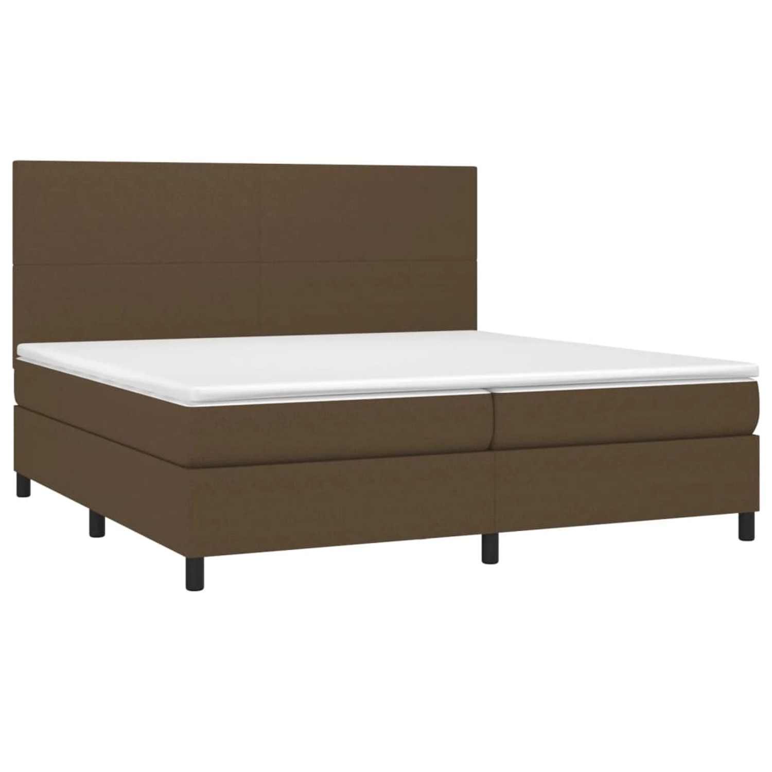vidaXL Boxspringbett mit Matratze & LED Dunkelbraun 200x200 cm Stoff 3134744