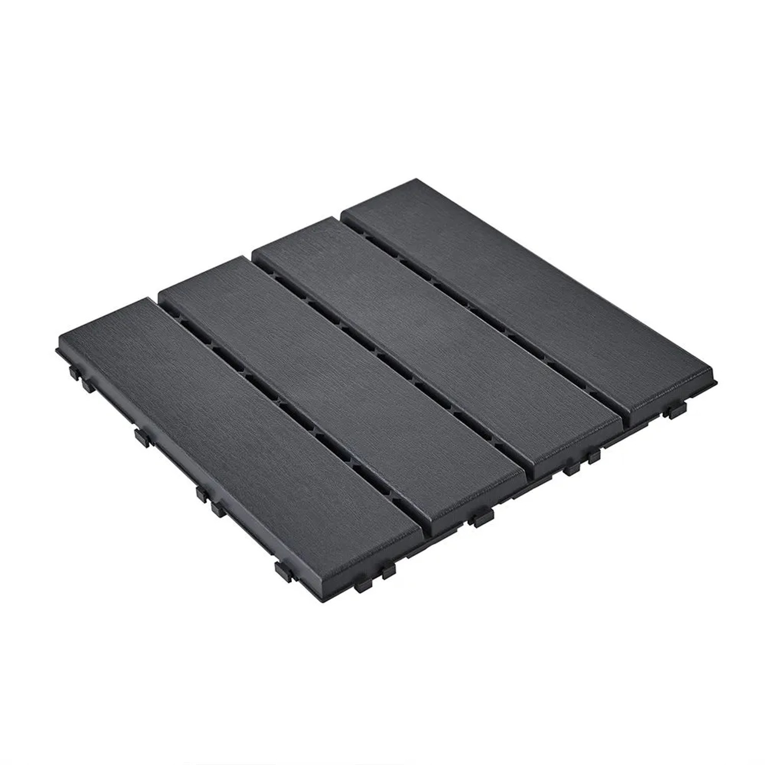 SoBuy Klickfliese Terrassenfliesen 35 Stück Bodenbelag Balkonfliesen Grau 30,5x2x30,5cm SDA15-HG