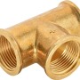 Messing Gewinde-T-Stück 24,1 mm (Rp 3/4) für Rohrverzweigungen im Heizungs- und Sanitärbereich.