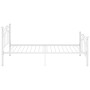 Weißes Metallbett 90x200 cm von vidaXL: Einzelbett mit Lattenrost für erholsamen Schlaf.