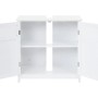 Weißer MCW Waschbeckenunterschrank mit offenen Türen, verstellbarem Einlegeboden und Aussparung für Siphon. MDF/Bambus.