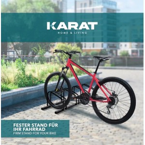 Schwarzer KARAT Fahrradständer Linus für 4 Fahrräder, zur Boden- oder Wandmontage.