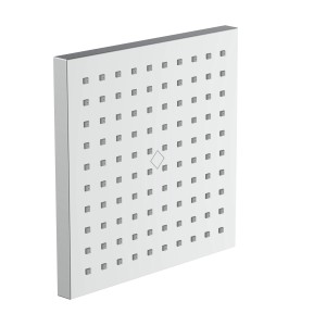 Quadratische Schütte Kopfbrause Nancy Chrom mit Antikalk-Noppen für Regendusche.