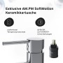 AM.PM Spike Waschtischarmatur, Chrom, mit Keramikkartusche und Klick-Ablaufgarnitur.