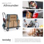 Tectake Plattformwagen Klappbarer Handgriff Mit Aufbewahrungsfach 2 Block und 2 Drehrollen 90 x 61 x 88 50 cm Schwarz_5