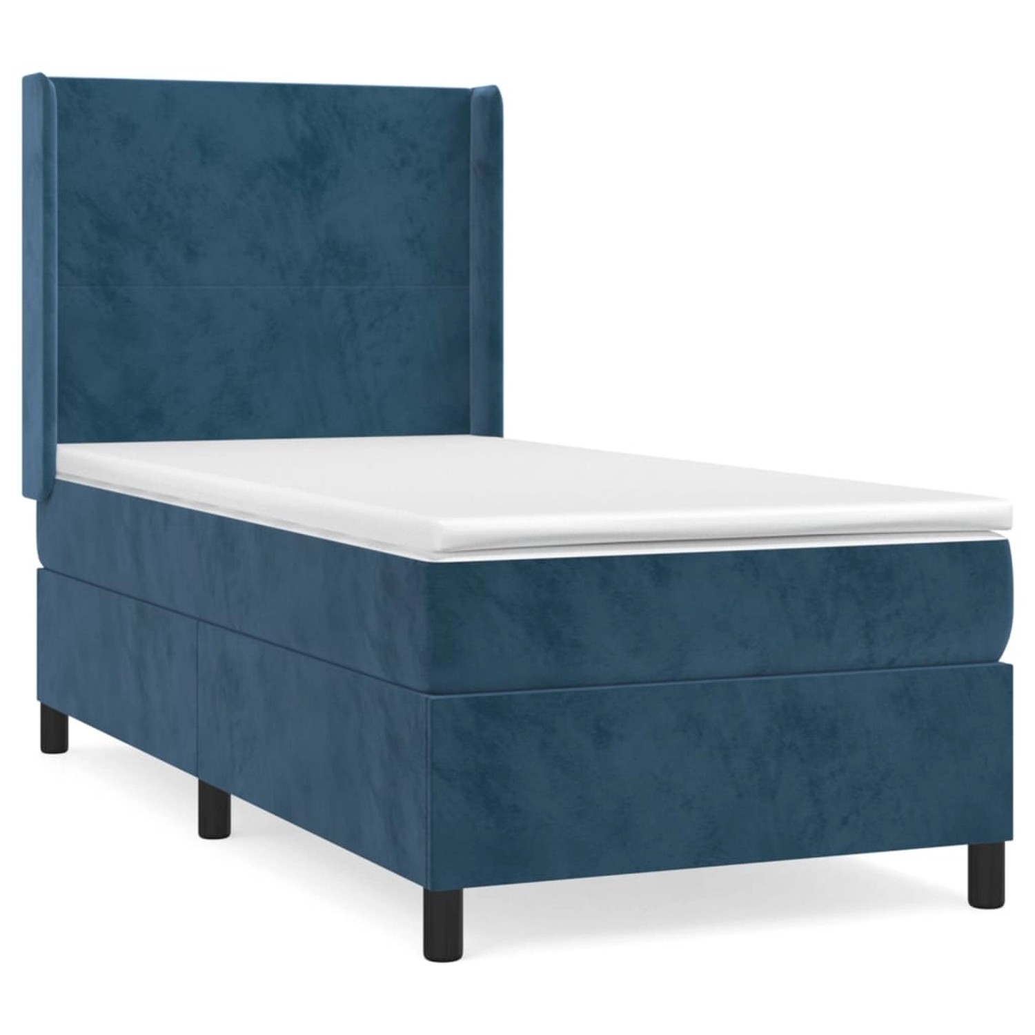vidaXL Boxspringbett mit Matratze Dunkelblau 90x190 cm Samt1378407 günstig online kaufen
