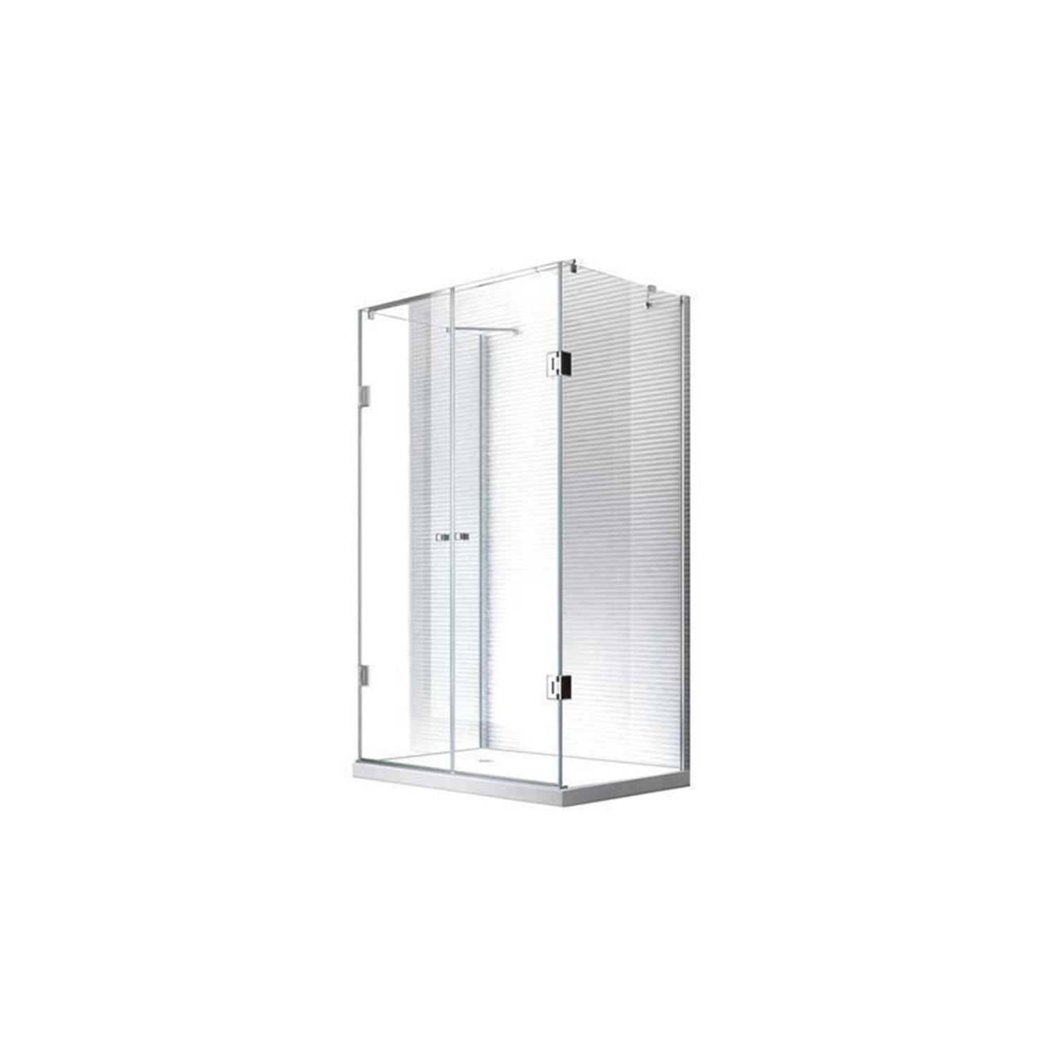 Glaszentrum Hagen  80x120x80x195cm Ares U-Duschkabine Silber