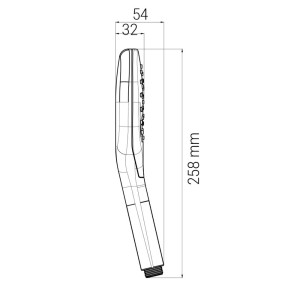 Sturotec Handbrause Eco-Line, eckig, Chrom, mit Maßangaben (258x54 mm)