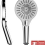 Wenko Duschkopf Ultimate Shower, Chrom/Weiß, Ø 13 cm, mit verschiedenen Strahlfunktionen.