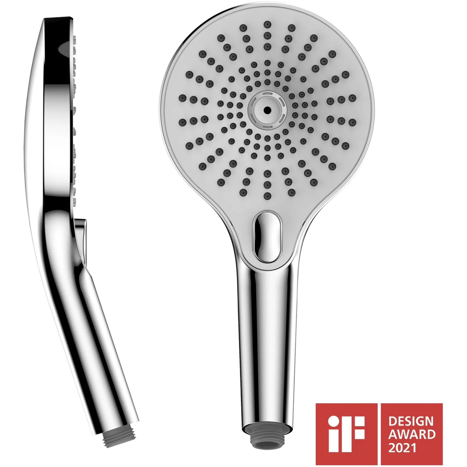 Wenko Duschkopf Ultimate Shower, Chrom/Weiß, Ø 13 cm, mit verschiedenen Strahlfunktionen.